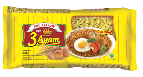 CAP Noodles Mi Telur 3 Ayam Plain 200g