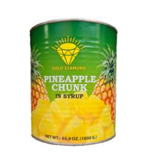 Canned Pineapple Chunks In Syrup 6 Tins X 2.900
