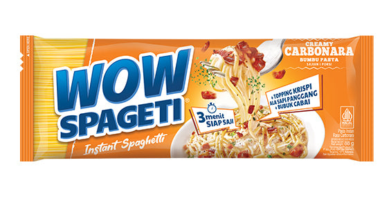 Wow Spageti Instant Spaghetti Creamy Carbonara 80g