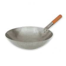 Carbon Steel Wok One Handle 16"x12cm K10415